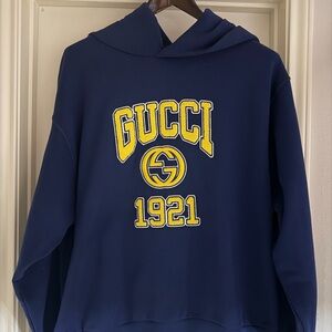 Gucci Dark Blue Sweatshirt with Yellow Accents